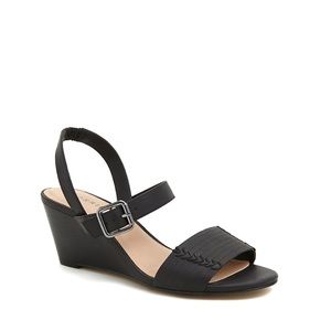 Torrid Whip Stitch Faux Leather Mini Wedges